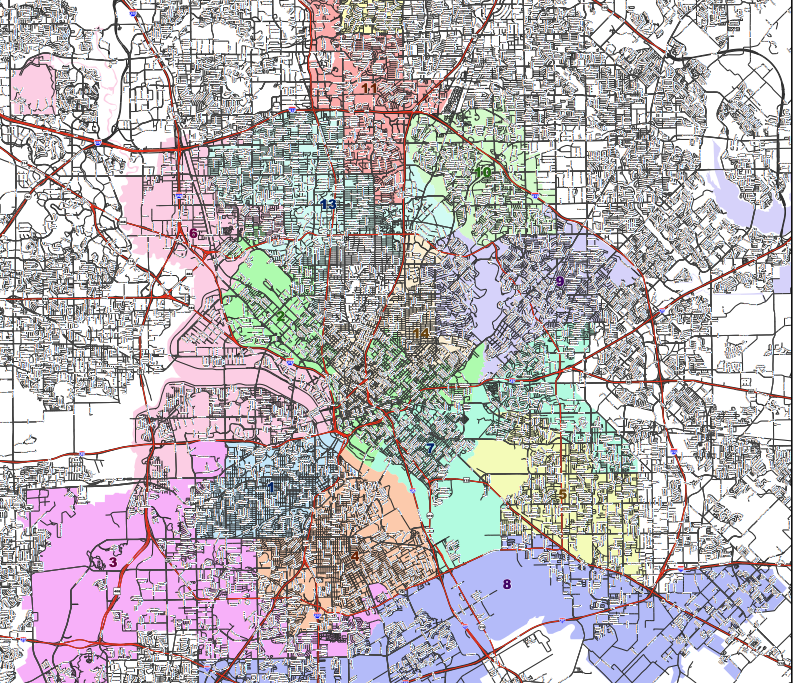 Dallas City Council District Map Draw Your Own Dallas Redistricting Map - D Magazine