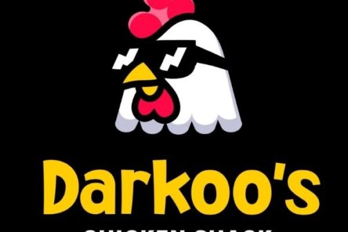 Darkoo’s Chicken Shack logo with a rooster with sunglasses