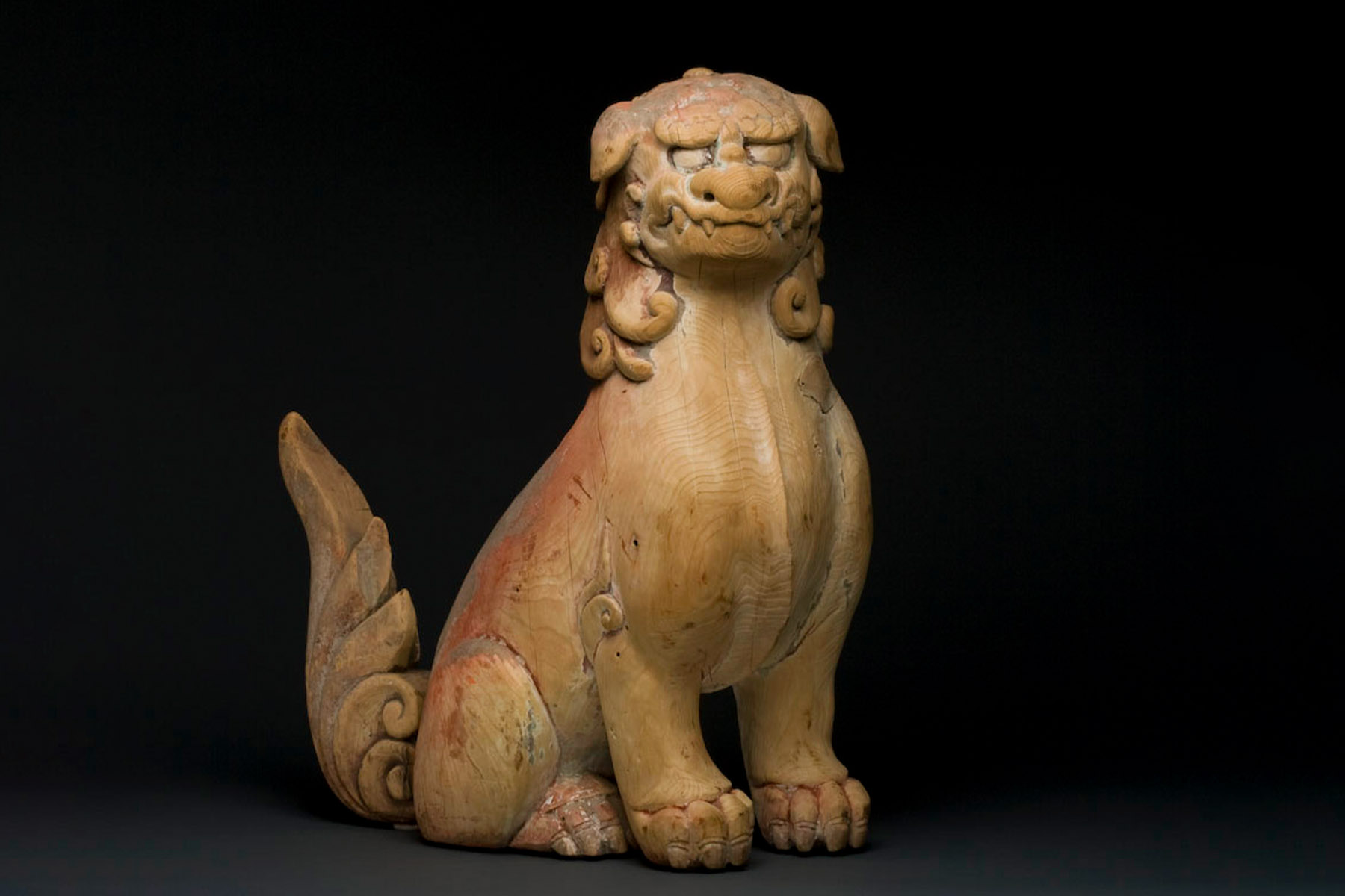 Paul Draper's carved Japanese shishi guardian lions