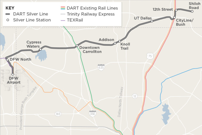 DART S Silver Line Is Coming And Far North Dallas Is In The Way D   Map Of Dart Silverline 677x451 