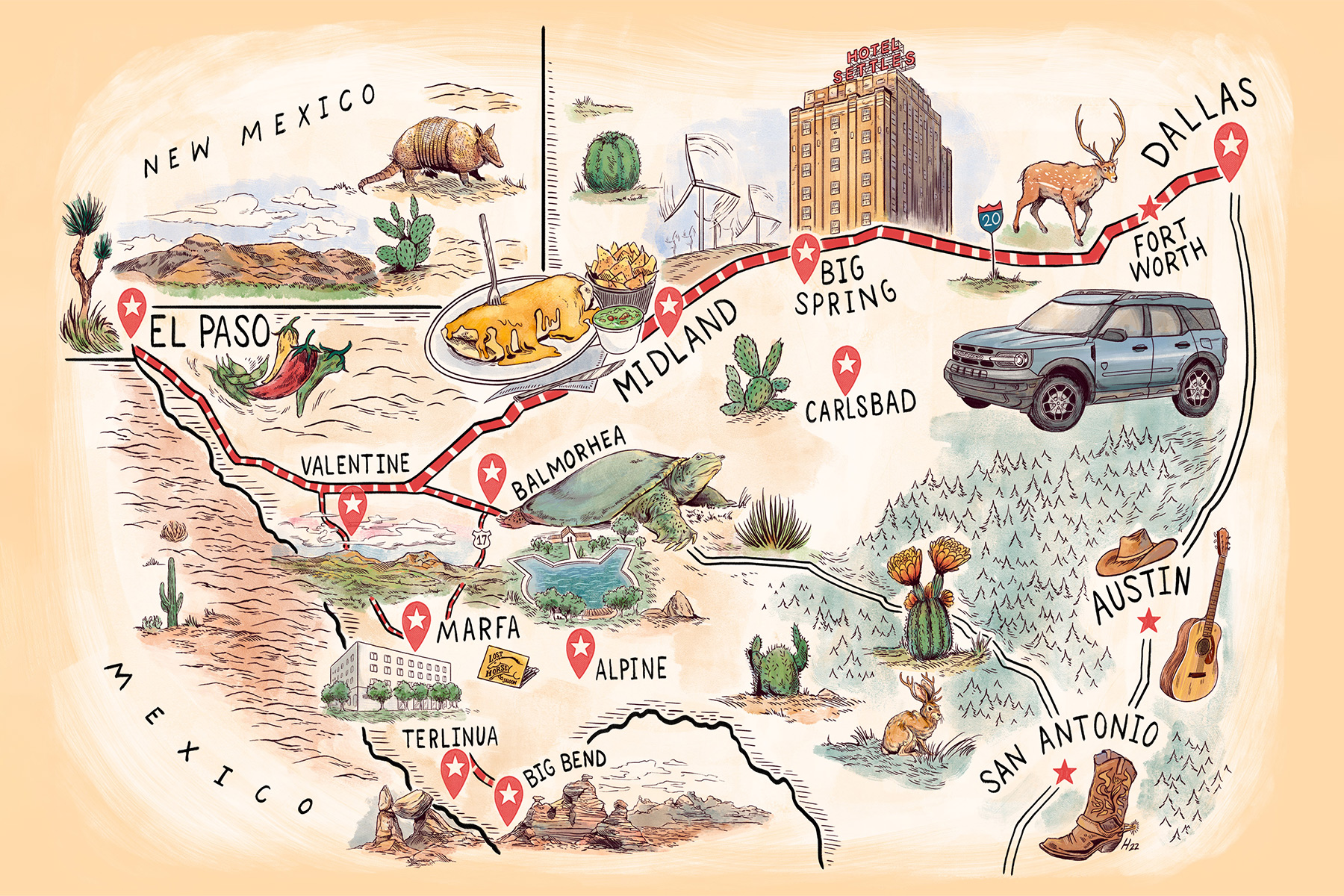Derik Hobbs Illustration of West TX