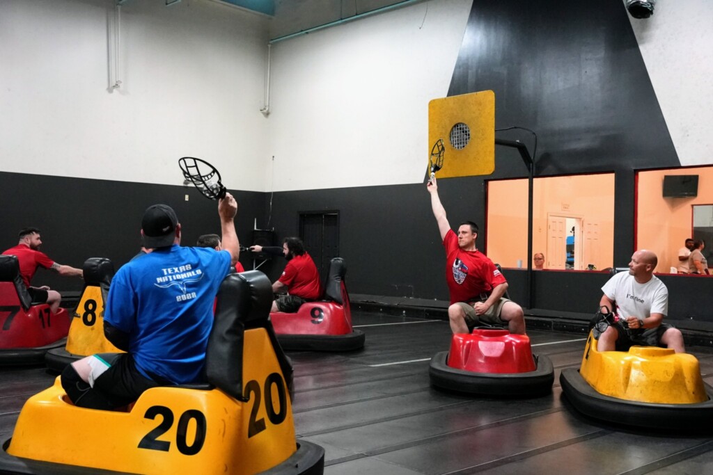 People playing whirlyball in Hurst.