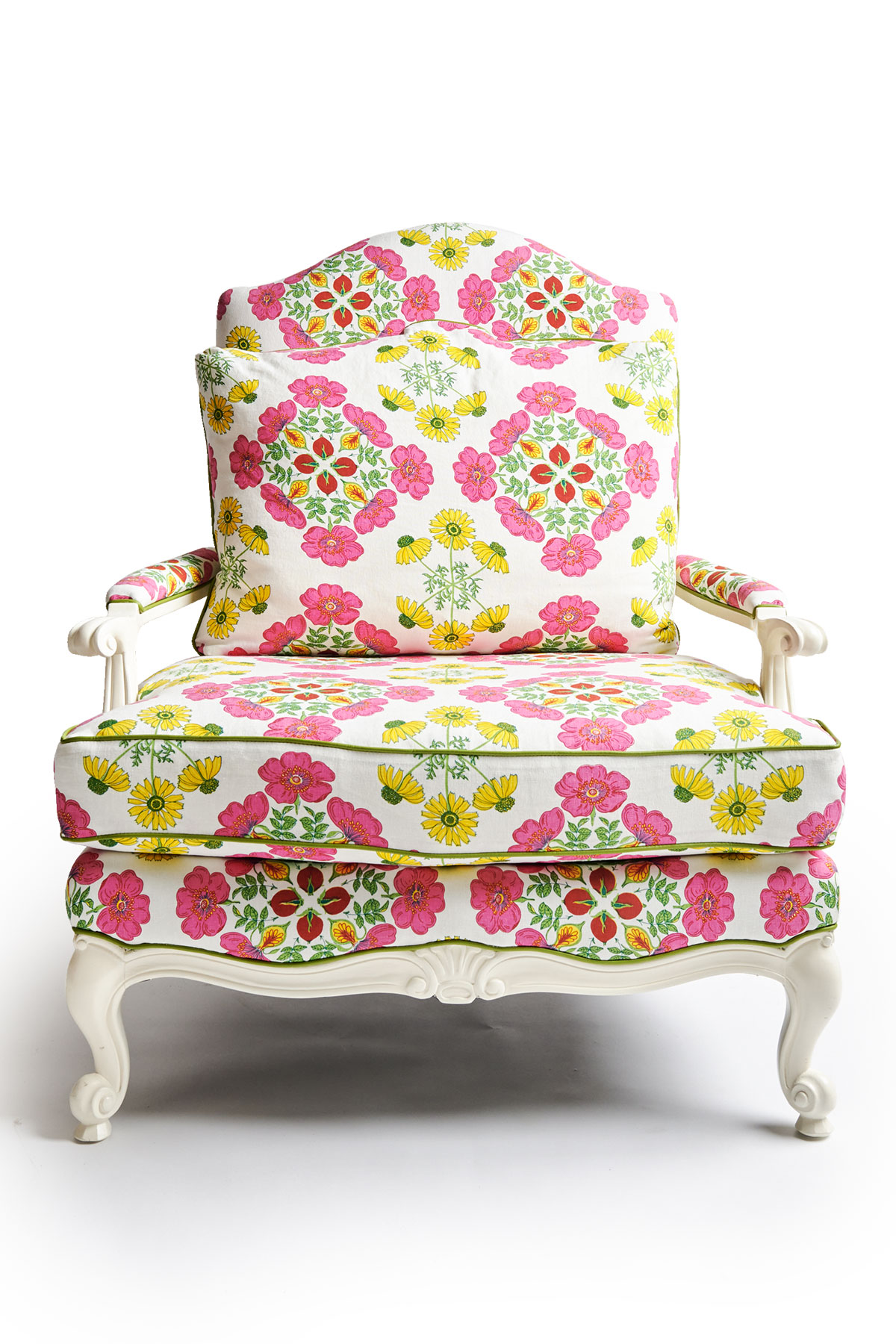 Chinoiserie Floral Chair, Three Piece Set from Dunbar Road