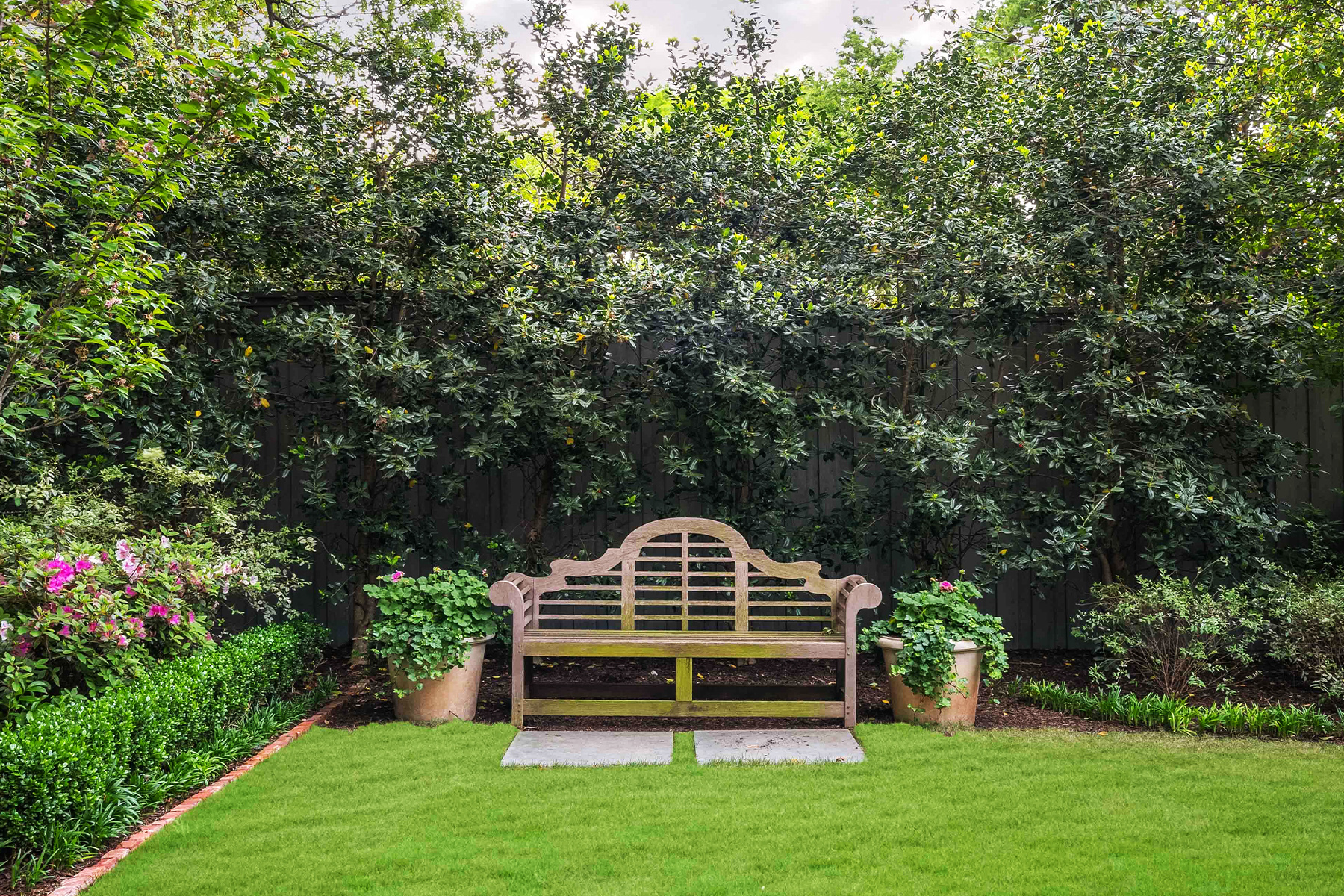 Bench located in Garden Yard