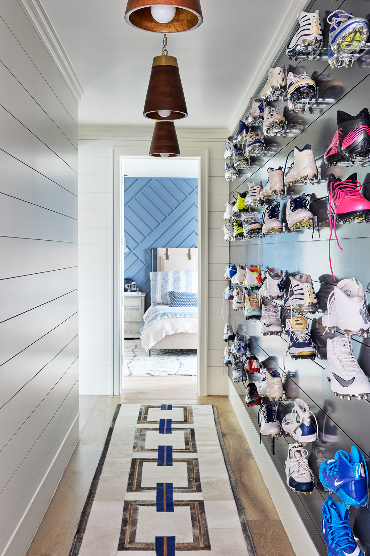 Jason & Michelle Witten's Home, Boy's Room Sneaker Wall Hallway
