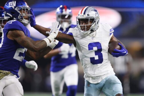 Dallas Cowboys receiver Brandin Cooks playing against the New York Giants