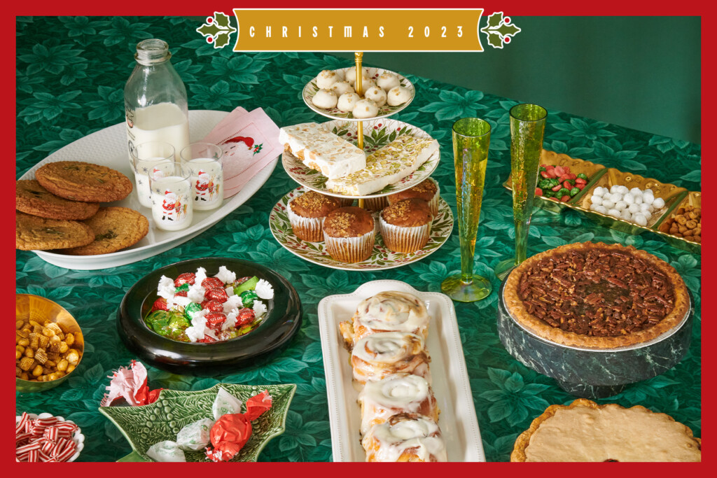 Desserts from Kessler Baking Studio's Cinnamon Rolls, Emporium Pie's Merry Berry Pie, JK Chocolate's Microchip Cookies, Unrefinded Bakery's Pumpkin Muffins, and Humble Pie's Chocolate Pecan Pie