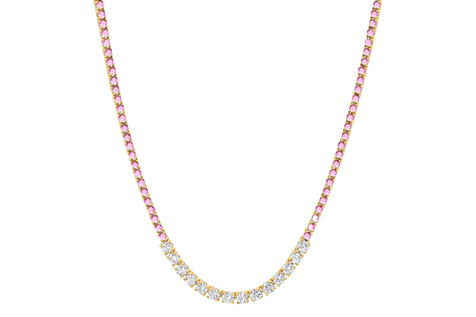 Jennifer Meyer 4-Prong Pink Sapphire Tennis Necklace, Neiman Marcus